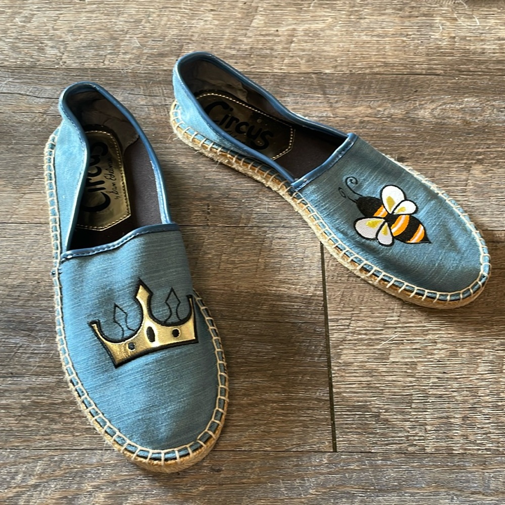 Sam Edelman bee & crown espadrille slide on shoes